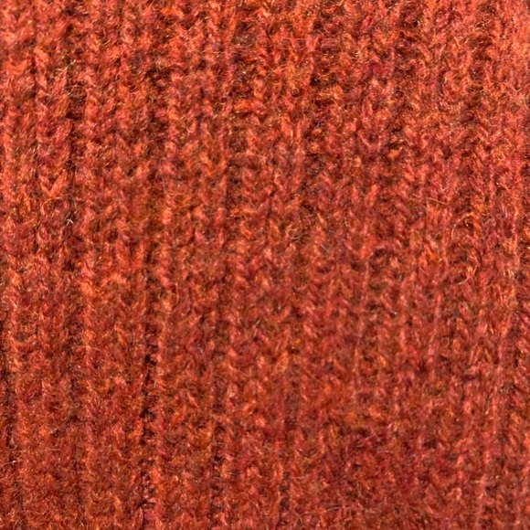 ROBERT BRUCE RUSTIC ORANGE RIBBED SHETLAND WOOL BLEND LONG SLEEVE SWEATER SZ MED - Picture 10 of 14